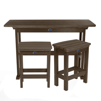 Blue Ridge 3 piece counter height balcony set in Weathered Acorn