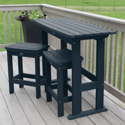 Dark blue Blue Ridge counter height balcony set on a deck