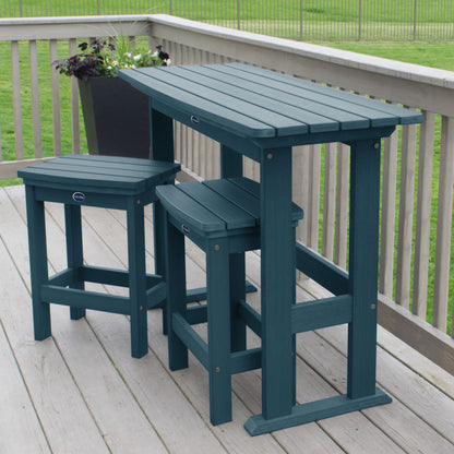 Light blue Blue Ridge counter height balcony set on a deck