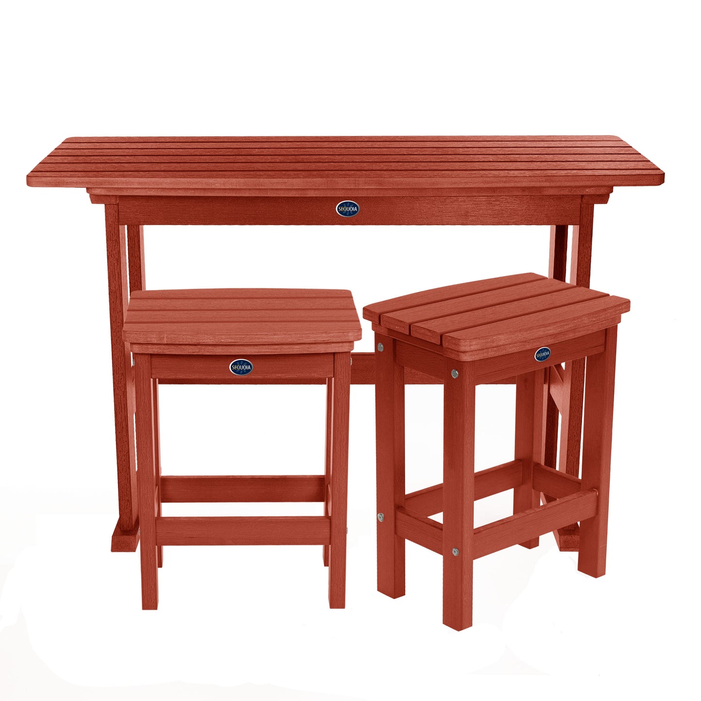 Blue Ridge 3 piece counter height balcony set in Rustic Red