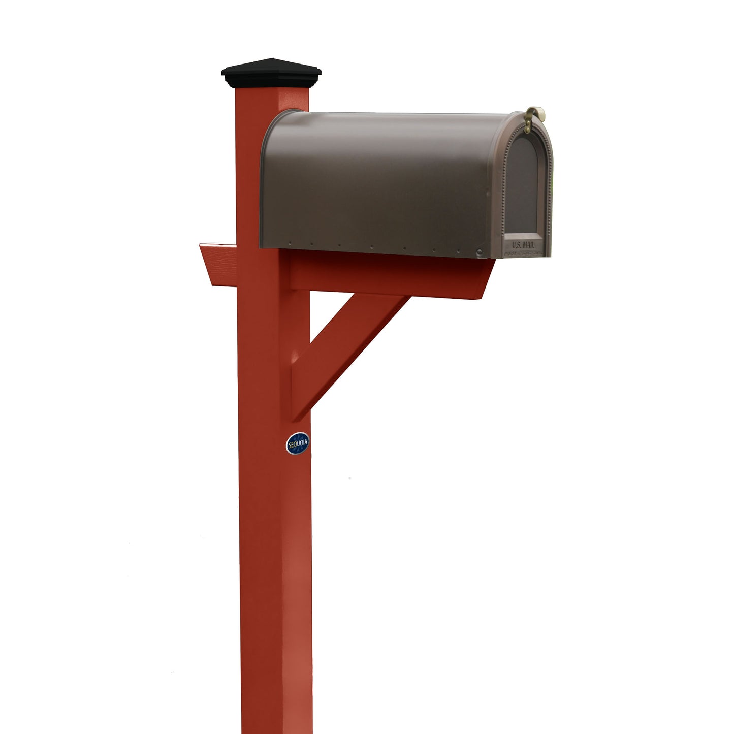 St. Clair Mailbox post in Rustic Red