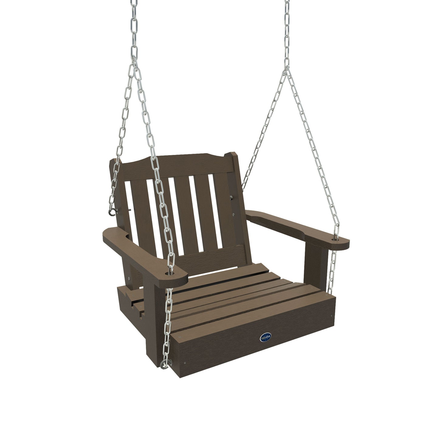 Blue Ridge single seat porch swing in Weathered Acorn