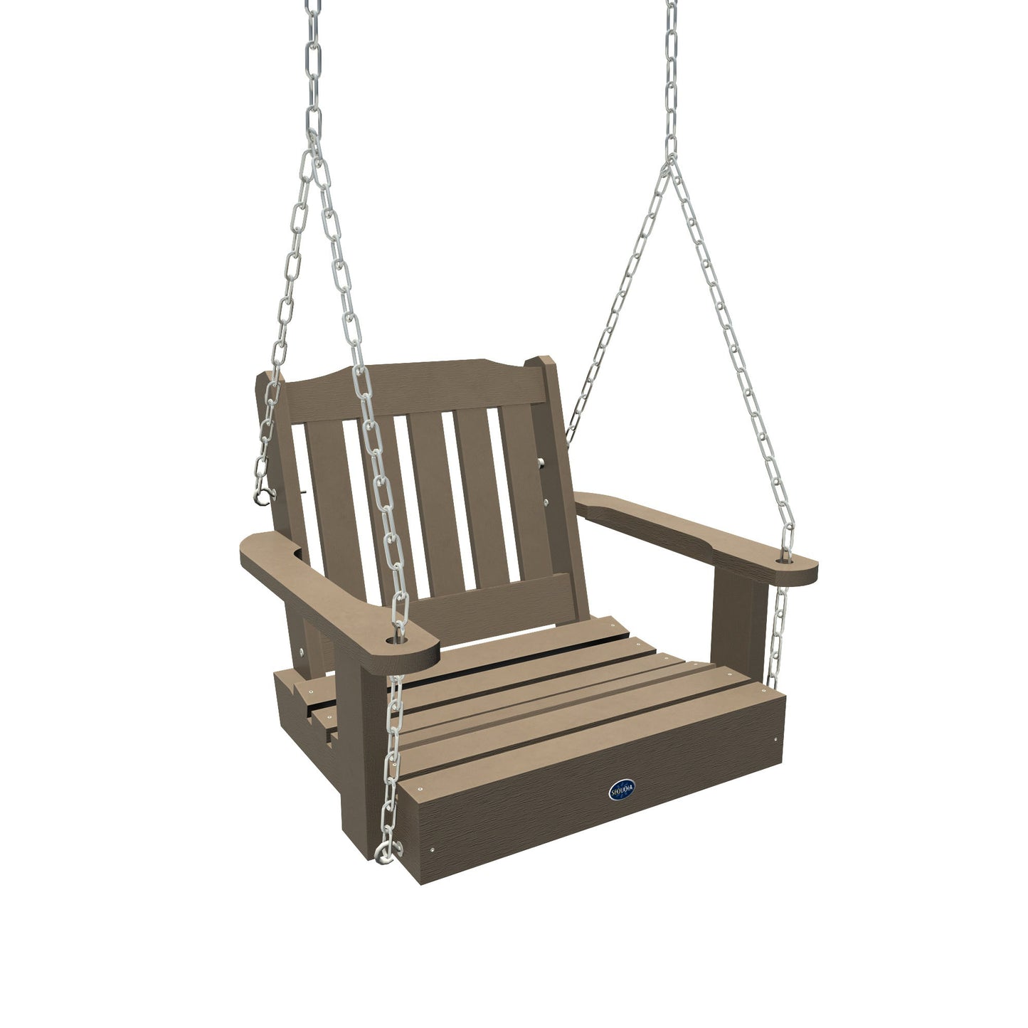 Blue Ridge single seat porch swing in Woodland Brown