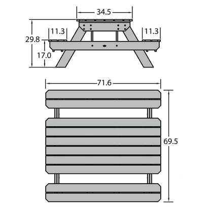 Homestead Picnic Table - 6ft