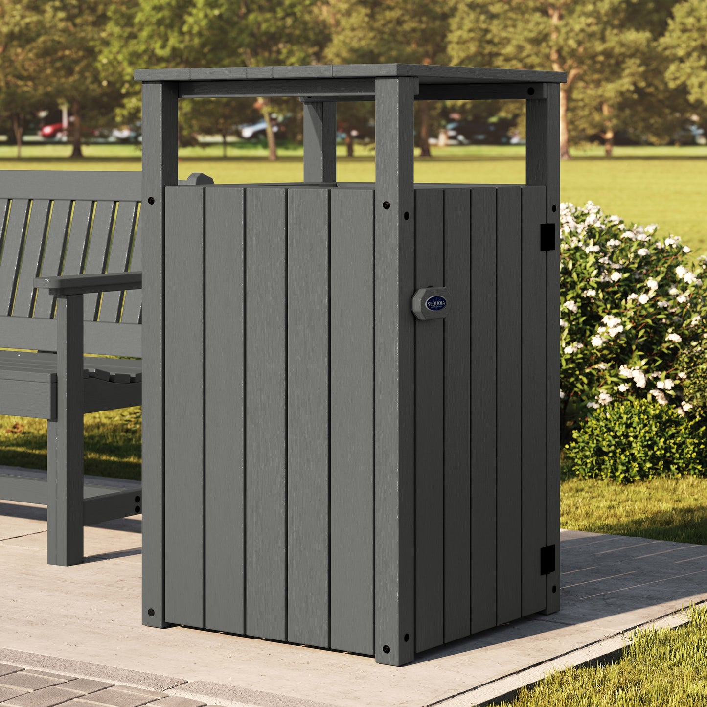 Commercial Trash Can With Hood