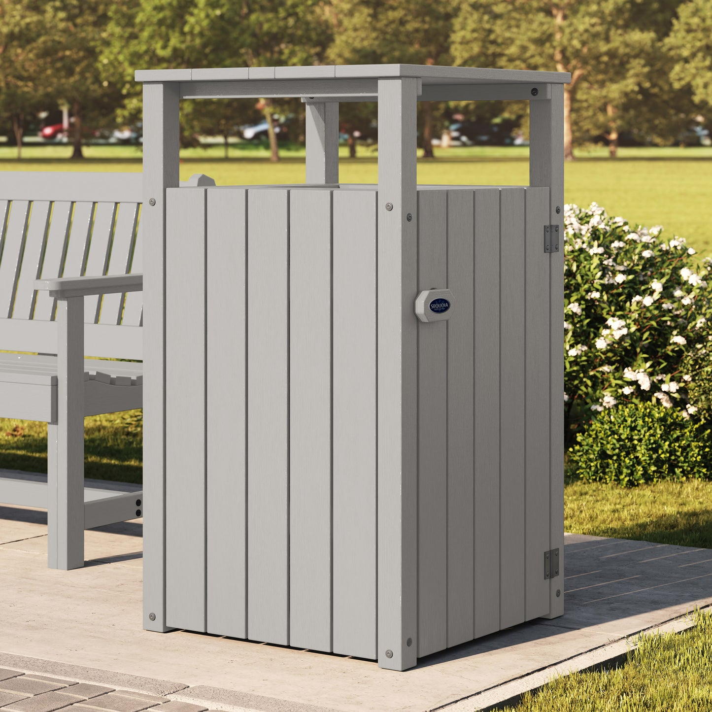 Commercial Trash Can With Hood