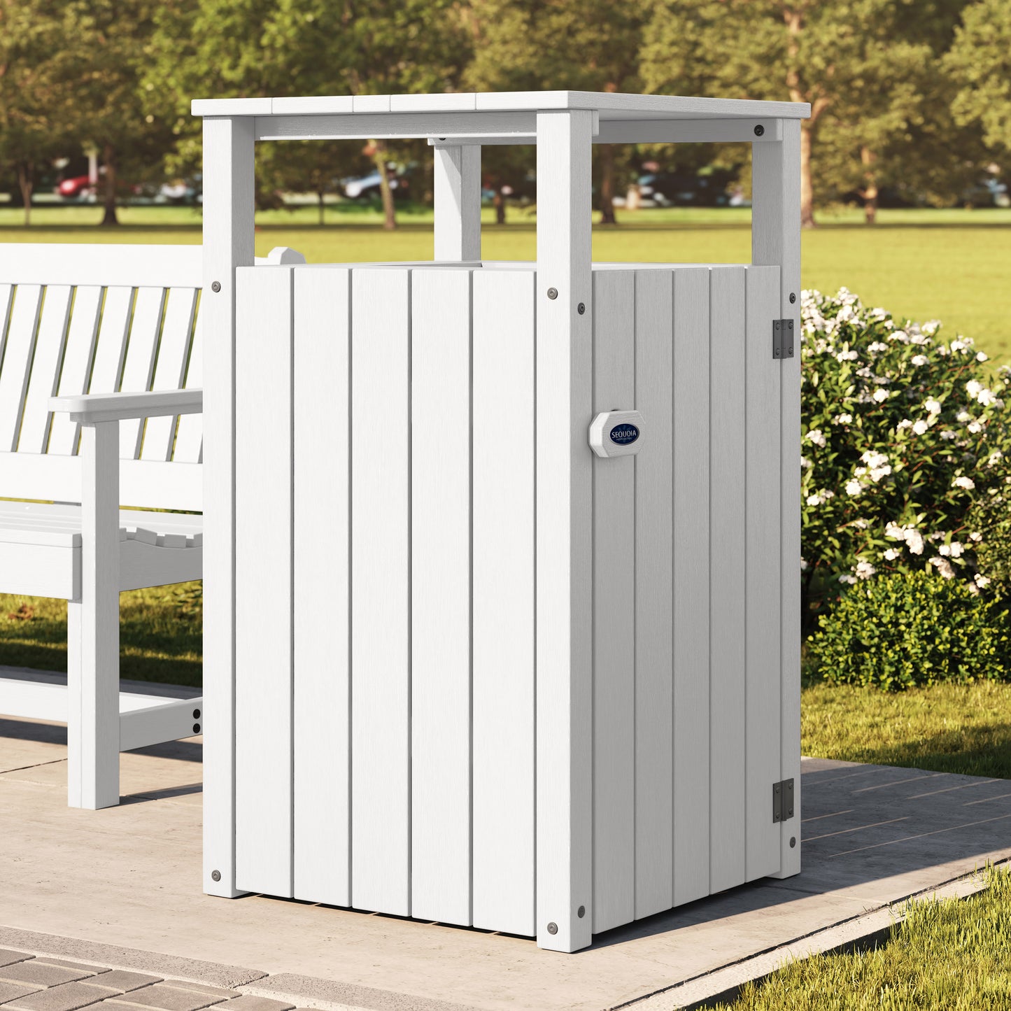 Commercial Trash Can With Hood