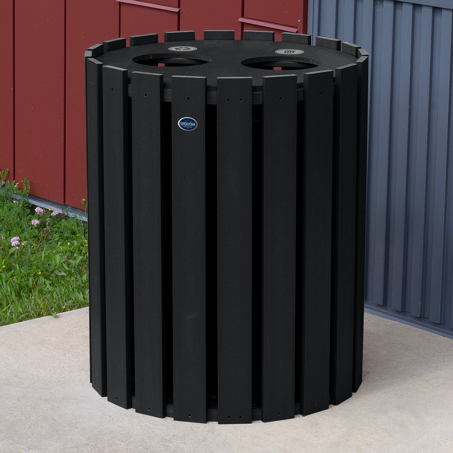 Commercial Trash Can And Recycling Bin Combo