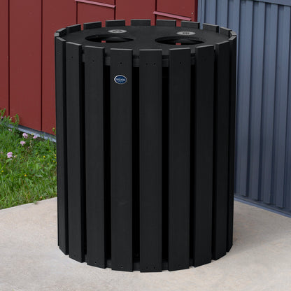 Commercial Trash Can And Recycling Bin Combo