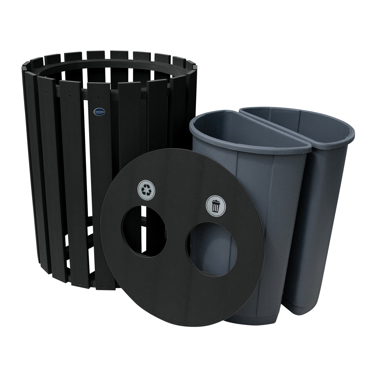 Commercial Trash Can And Recycling Bin Combo