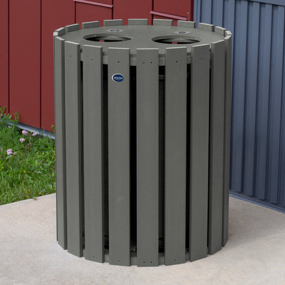 Commercial Trash Can And Recycling Bin Combo