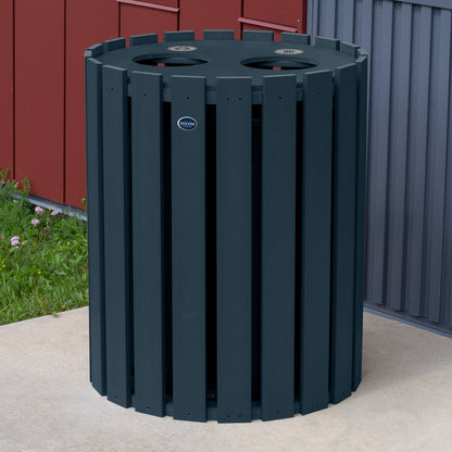 Commercial Trash Can And Recycling Bin Combo