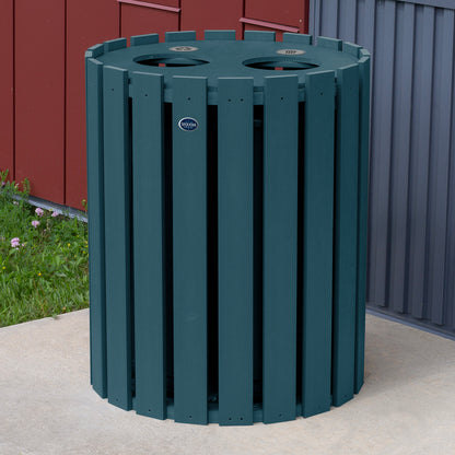 Commercial Trash Can And Recycling Bin Combo