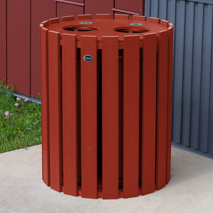 Commercial Trash Can And Recycling Bin Combo