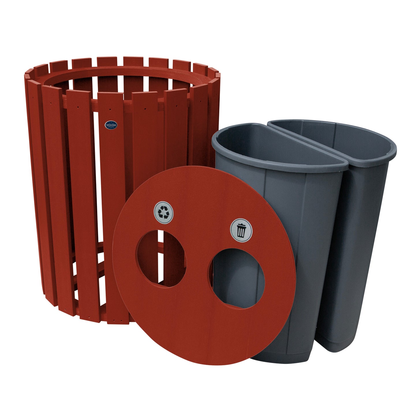 Commercial Trash Can And Recycling Bin Combo