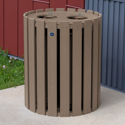 Commercial Trash Can And Recycling Bin Combo