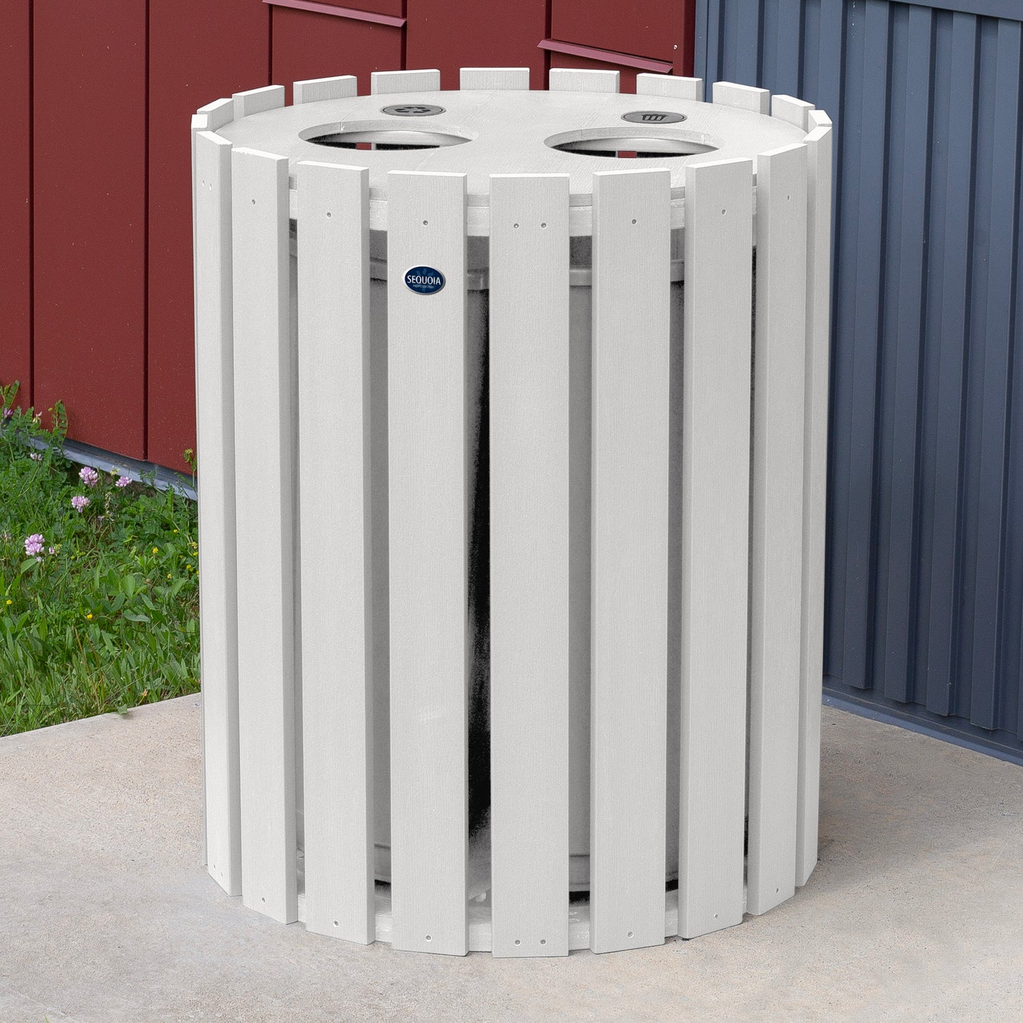 Commercial Trash Can And Recycling Bin Combo