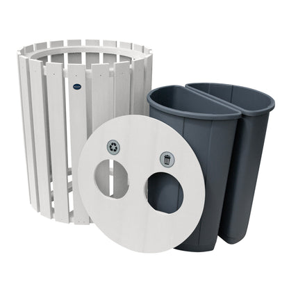 Commercial Trash Can And Recycling Bin Combo