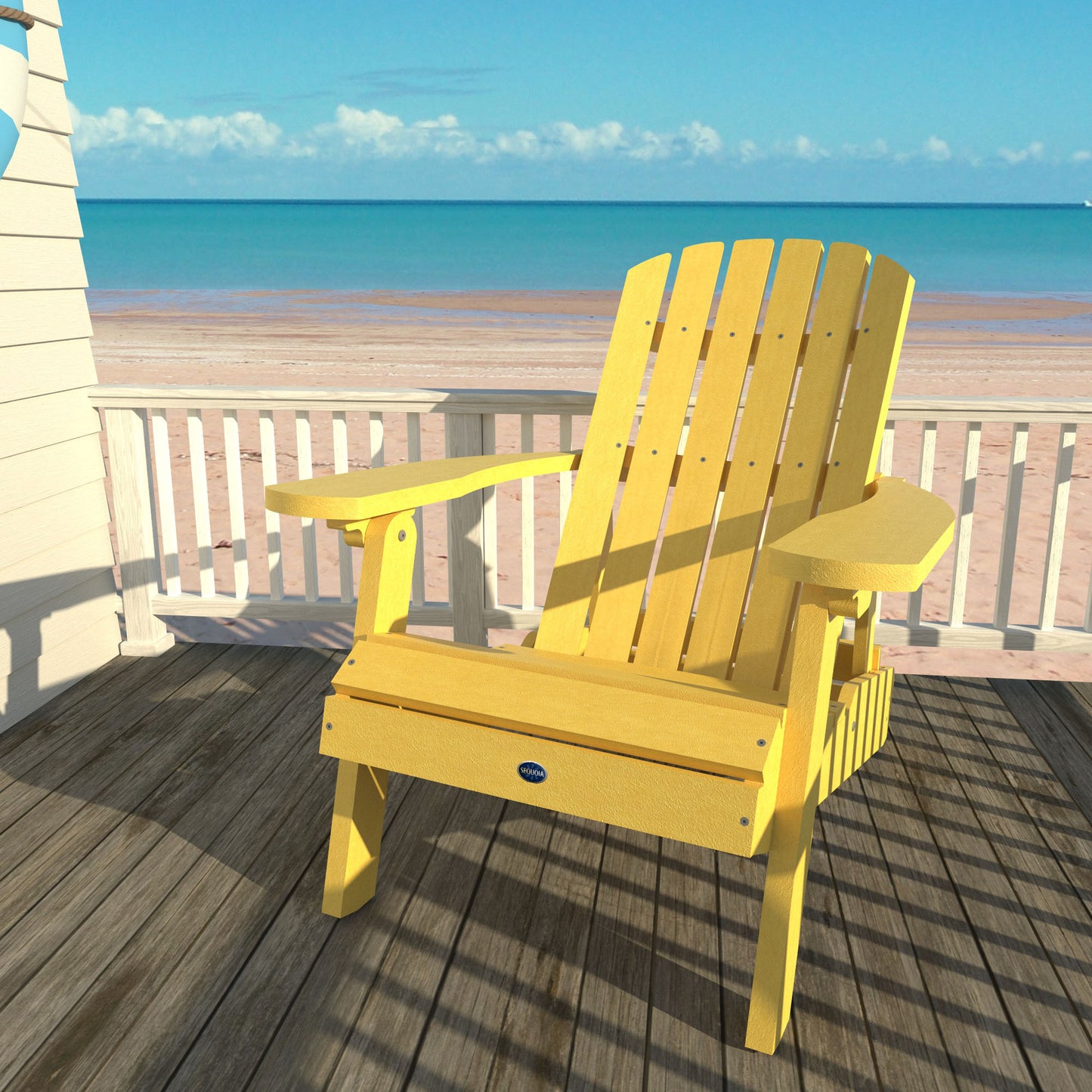 Yellow Sunrise Coast reclining Adirondack chair