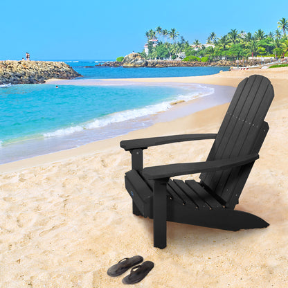 Black Sunrise Coast classic Adirondack chair  on beach