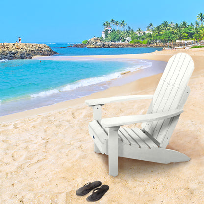 White Sunrise Coast classic Adirondack chair  on beach