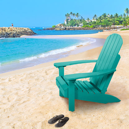 Blue Sunrise Coast classic Adirondack chair  on beach