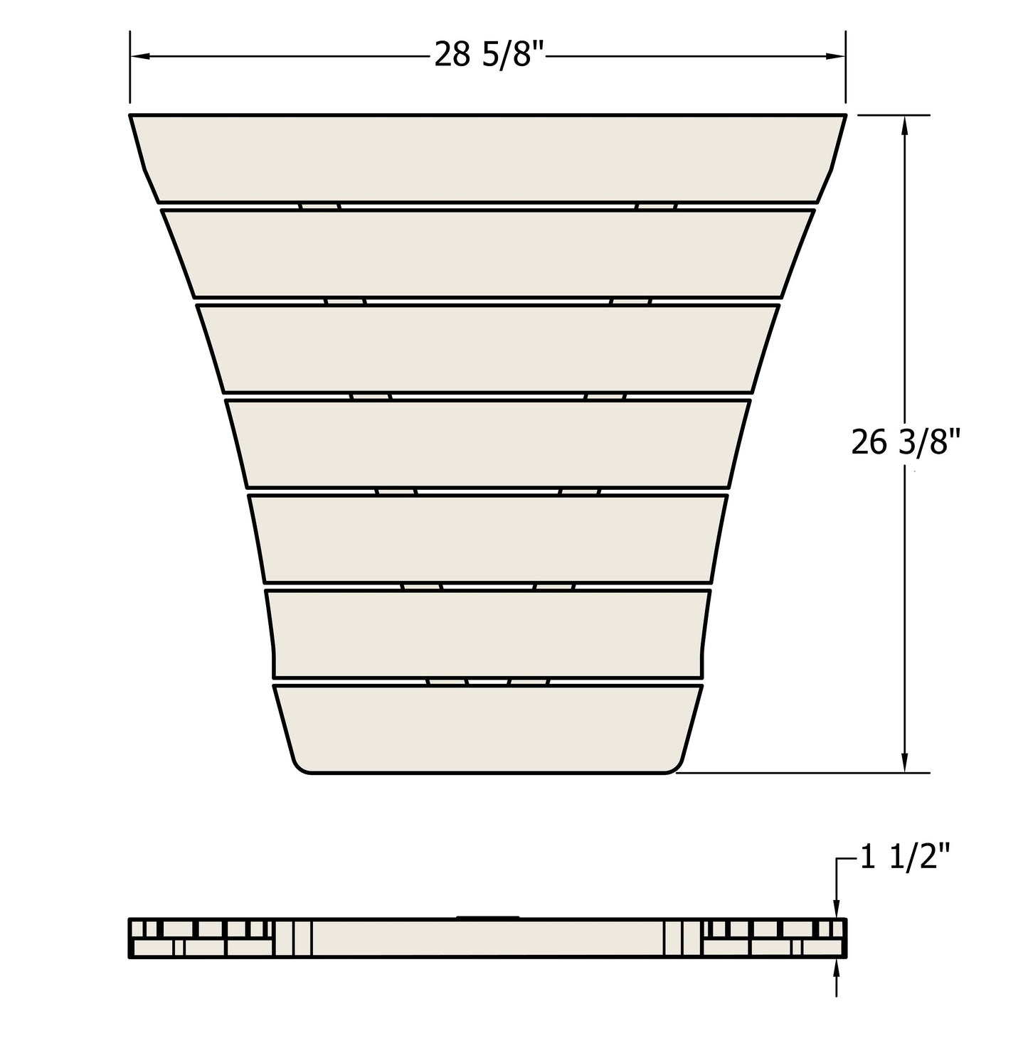 Comfort Height connecting table measurements