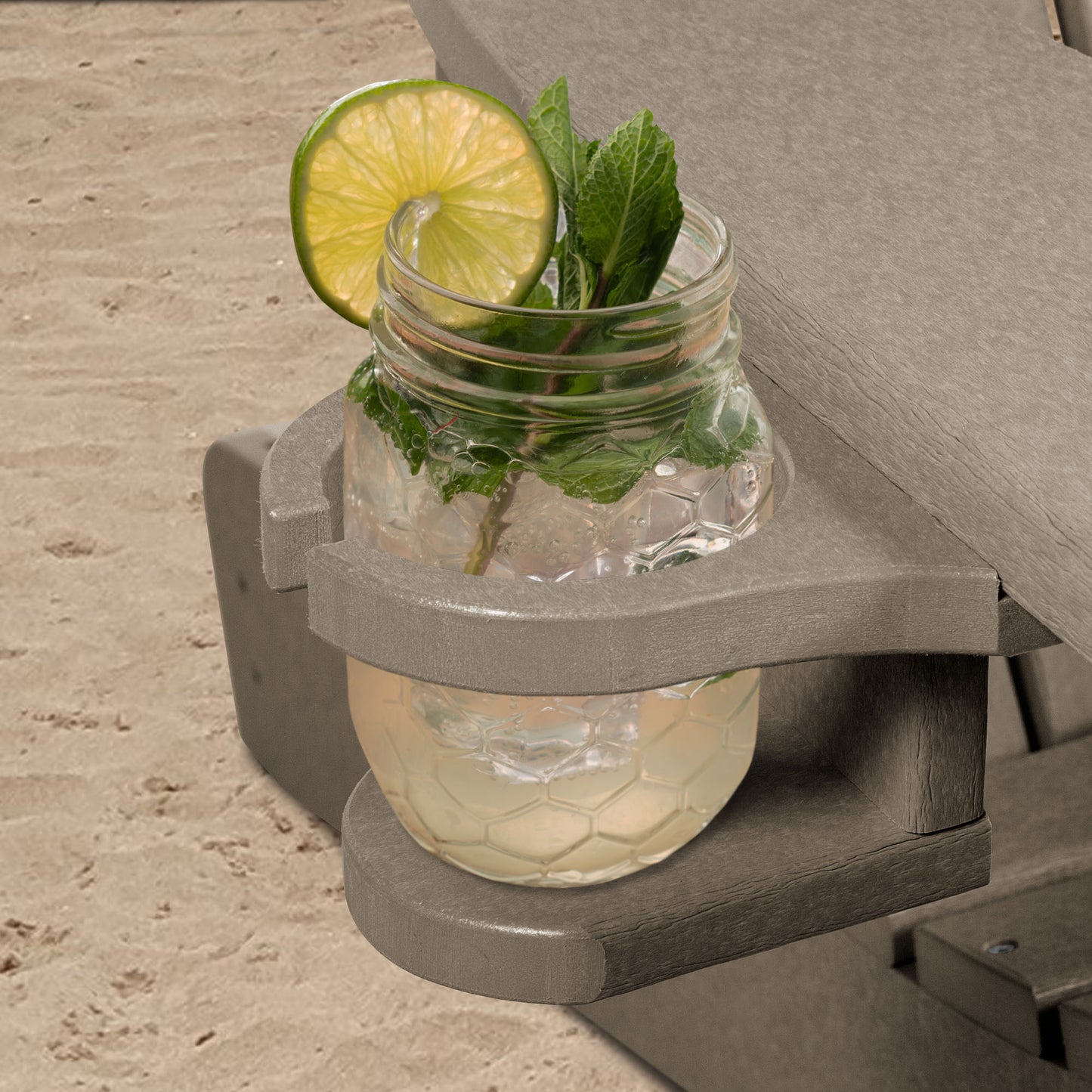 Tan Sunrise Coast cup holder with tropical drink
