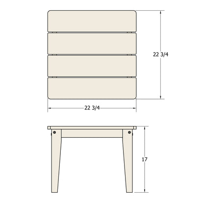 Sunrise Coast large side table measurements