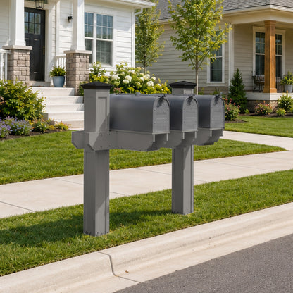 Sunrise Coast Triple Mailbox Post With Paper-box
