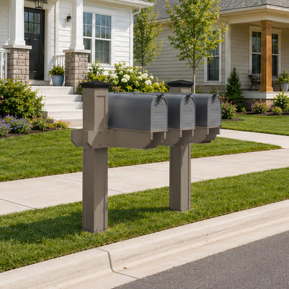 Sunrise Coast Triple Mailbox Post With Paper-box