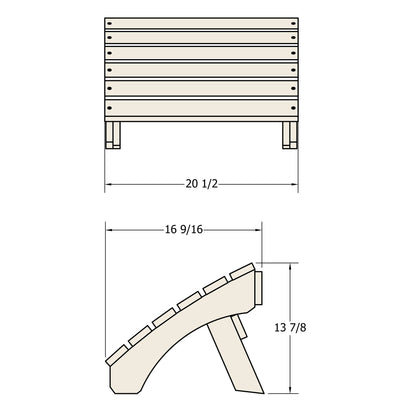 Sunrise Coast folding ottoman measurements