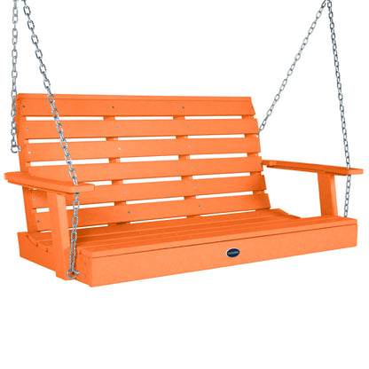 Sunrise Coast 4ft porch swing in Citrus Orange