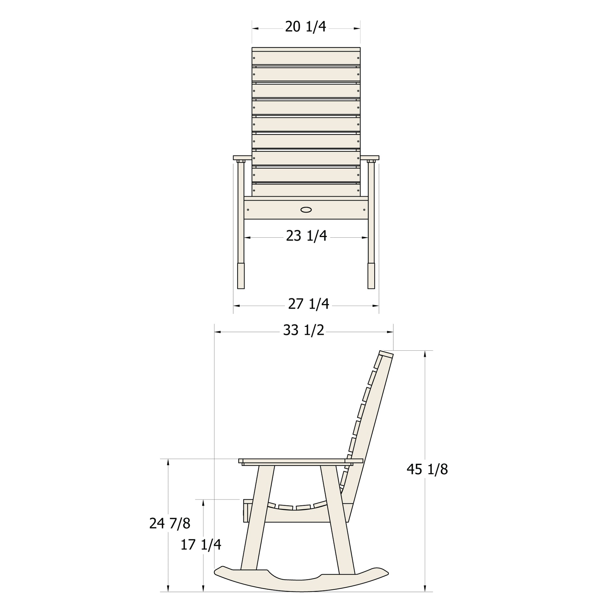 Sunrise coast rocking chair measurements