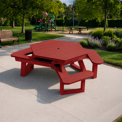 Sunrise Coast Hexagon Picnic Table - ADA Compliant