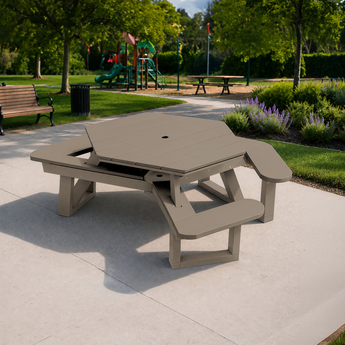 Sunrise Coast Hexagon Picnic Table - ADA Compliant