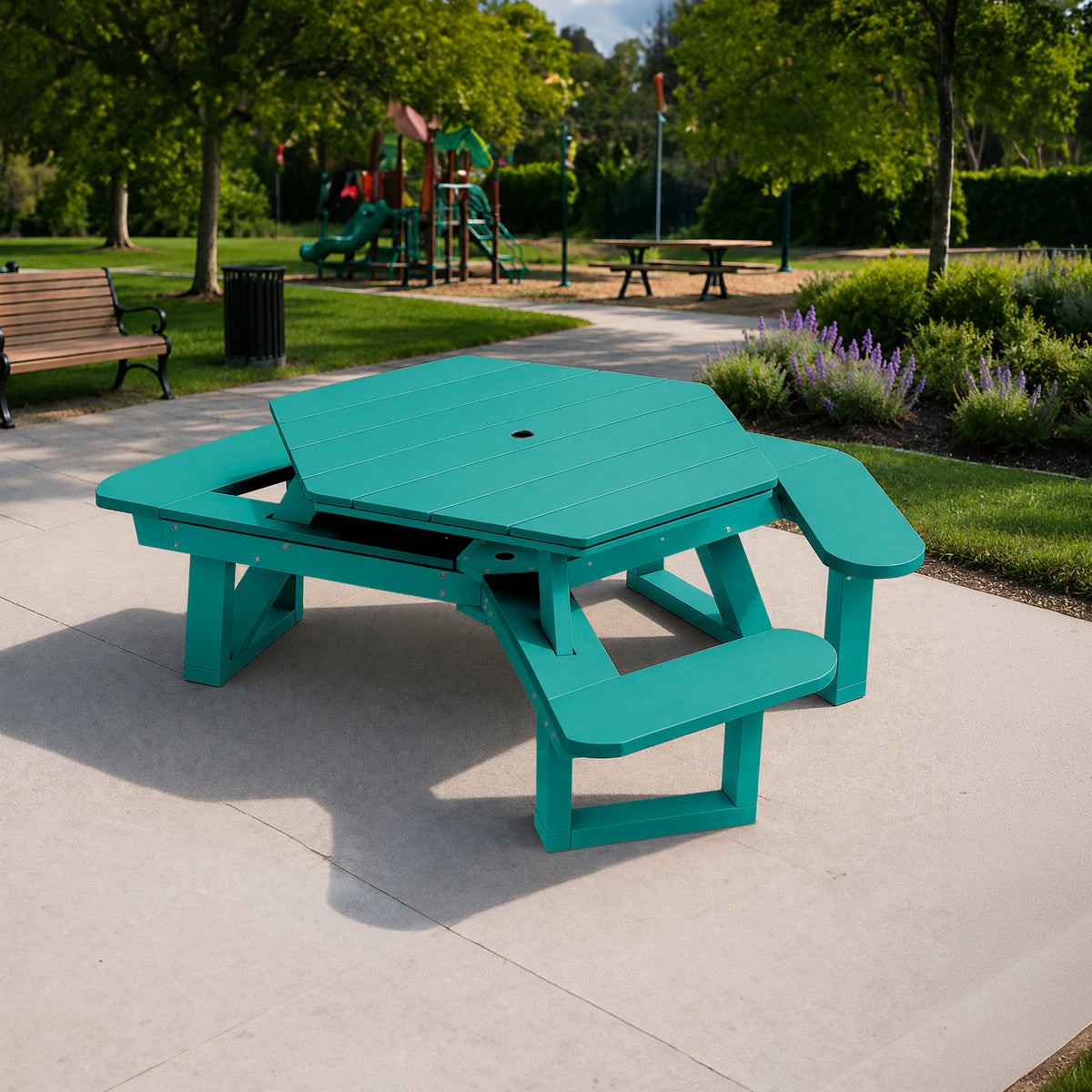 Sunrise Coast Hexagon Picnic Table - ADA Compliant