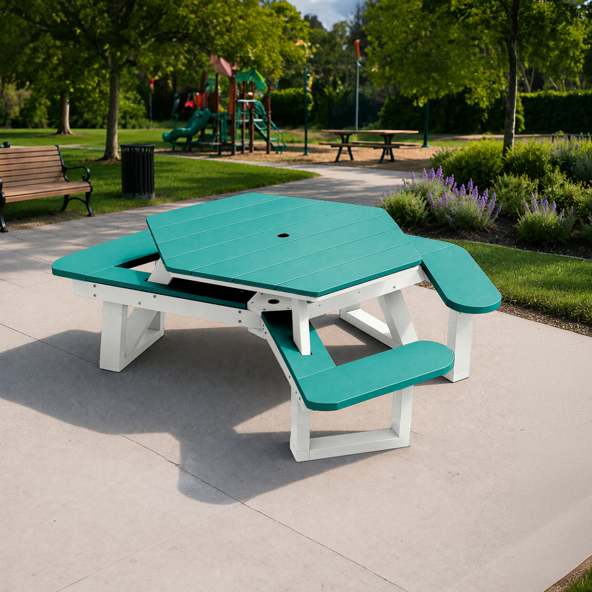 Sunrise Coast Hexagon Picnic Table - ADA Compliant