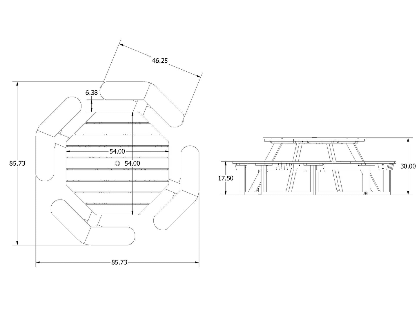 Sunrise Coast Octagon Picnic Table